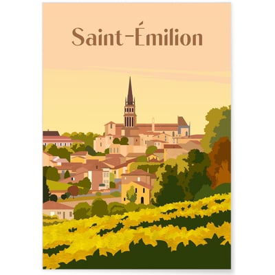 Affiche ville Saint-Émilion L'AFFICHERIE