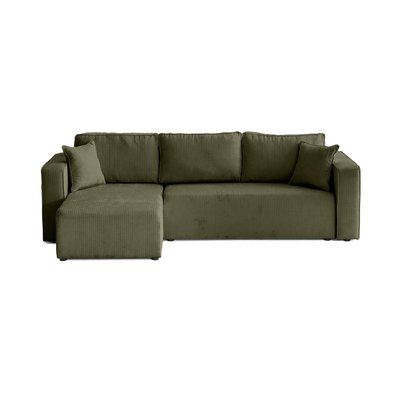 Canapé d'Angle Convertible en Velours côtelé plat 4 places - TOPAZE LISA DESIGN