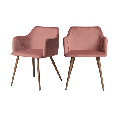 Lot de 2 chaises avec accoudoirs en velours - DAISY RENDEZ-VOUS DÉCO