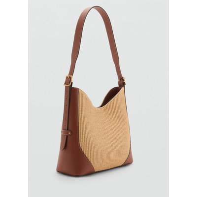Sac d'épaule en toile contrastée MANGO