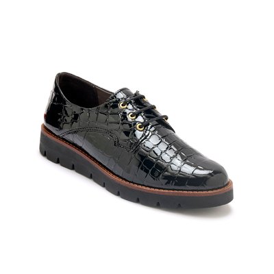 Derbies lacés vernis façon croco PEDICONFORT