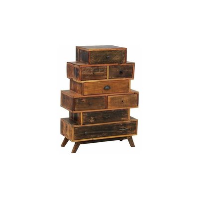 Commode 8 tiroirs en bois recyclé Zigzag AUBRY GASPARD