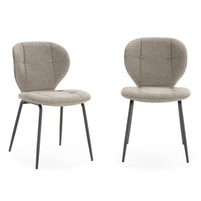 Lot de 2 chaises en tissu avec pieds en métal noir L50 cm - MAORI CALICOSY