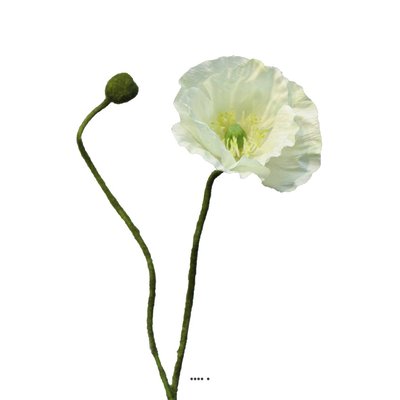 Pavot artificiel H60 cm 1 fleur et 1 bouton ARTIFICIELLES