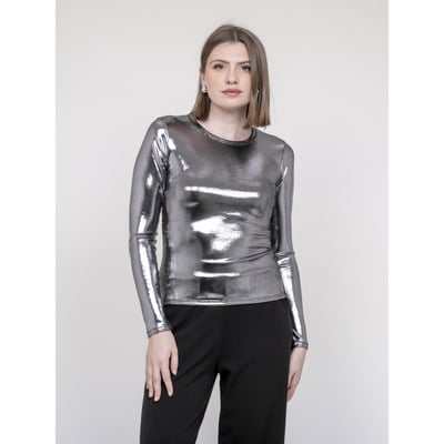 Top Métallisé Manches Longues Fleura DONA LISA