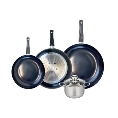 Batterie 3 poêles 24/28/32cm + 1 faitout 14cm PRIMA BRILLANT ELO
