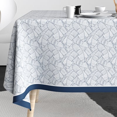 Nappe rectangulaire anti tache Coton Planta Bleu EDEN