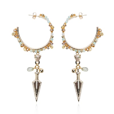 Boucles d'oreilles créoles pendantes perles OPRHIE HIPANEMA