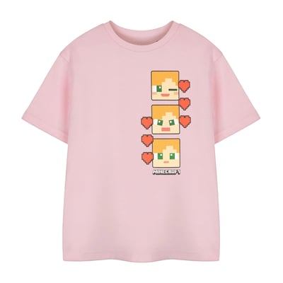 T-shirt manches courtes motif/style imprimé pixelisé MINECRAFT