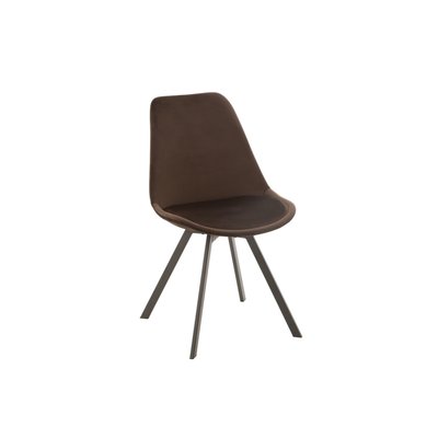 Chaise de salle à manger scandinave en velours et métal (lot de 2) - ELENE HELLIN, DEPUIS 1862