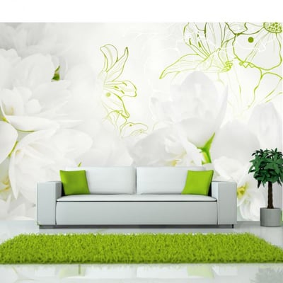 Papier peint intissé panoramique Fleurs Jasmine EDEN