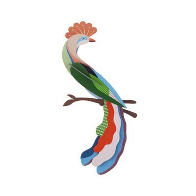 Oiseau mural décoratif carton  Paradise Bird Meti STUDIO ROOF