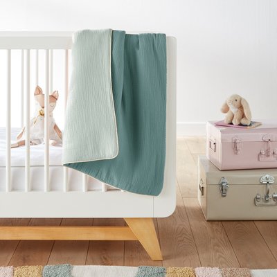 Couverture bicolore bébé gaze de coton, Kumla LA REDOUTE INTERIEURS