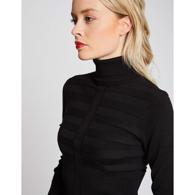 Fine knit black polo neck jumpers new arrivals