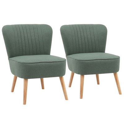 Lot de 2 fauteuils crapaud en tissu, MADISON OVIALA
