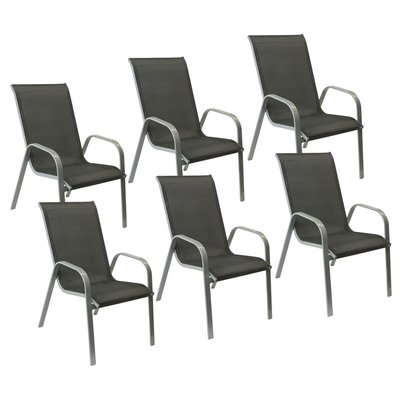 Chaises en textilène, lot de 6, MARBELLA HAPPY GARDEN