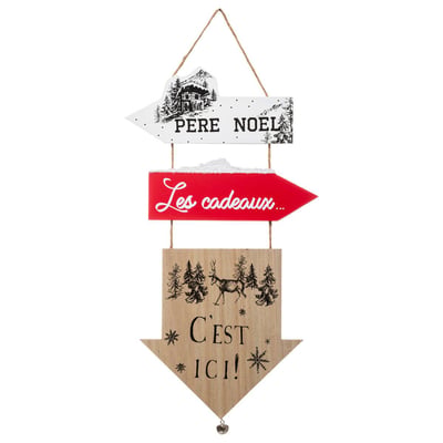 Pancarte Bois 3 Flèches H 51 cm FEERIC LIGHTS & CHRISTMAS