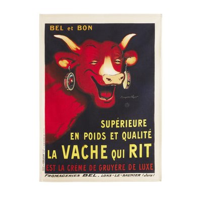 Torchon imprimé en coton, BEL ET VACHE QUI RIT COUCKE