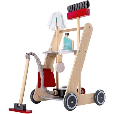 Chariots de nettoyage en bois pour enfants avec balais, aspirateur et accessoires BAYER CHIC 2000