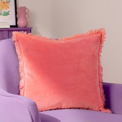 Gracie Velvet Fringed Feather Filled Cushion FURN.