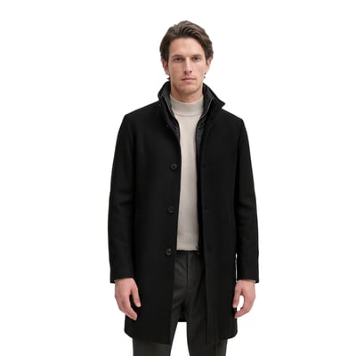 Manteau en laine à col montant, coupe regular avec pare-brise amovible MARC O'POLO