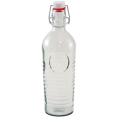Bouteille d'eau en verre réutilisable bouchon clip 1L WADIGA