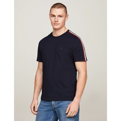 T-shirt de gola redonda, ombros coloridos TOMMY HILFIGER