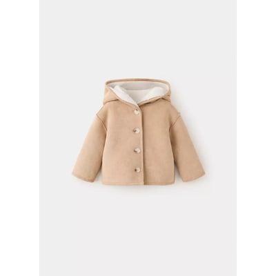 Manteau effet daim imitation mouton retourné MANGO BABY