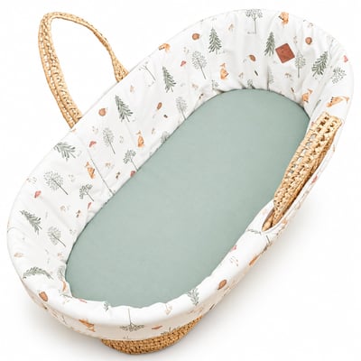 Habillage couffin panier moïse satin de coton FOREST SEVIRA KIDS