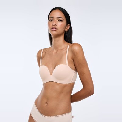 Soutien-gorge bandeau paddé décolleté V avec bretelles amovibles ALEXIA en microfibre MONOPRIX