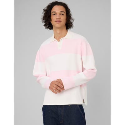 Pull col polo à rayures BZB