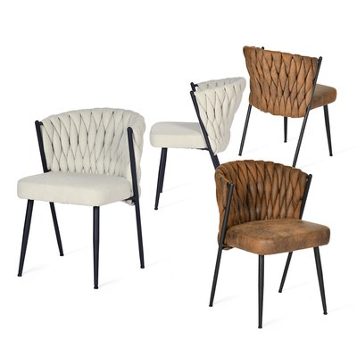 Lot de 4 chaise de salle à manger fauteuil style industriel, MILIANA MEUBLES COSY
