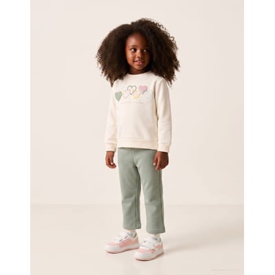 Ensemble de jogging en coton peigné avec imprimé cœur ZIPPY
