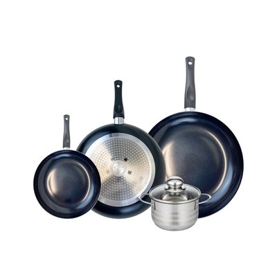 Set de 3 poêles 20, 28 et 32 cm et 1 faitout Prima Brillant ELO