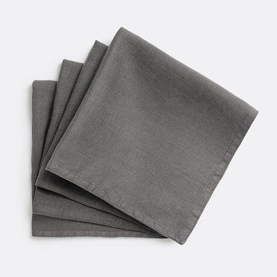 Lot de 4 serviettes de table lin lavé Victorine LA REDOUTE INTERIEURS