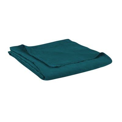 Drap plat en lin lavé, RÊVE DE LIN BLANC CERISE