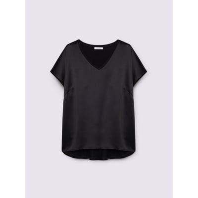 T-shirt bimatière avec col en V FIORELLA RUBINO