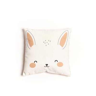 Coussin imprimé animalier coton FUNNY LAPIN TODAY