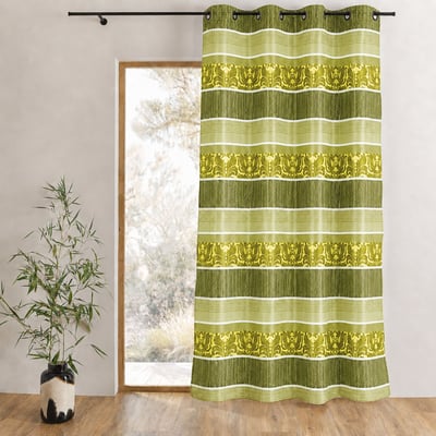 Rideau occultant jacquard à rayures horizontales colorées HOME MAISON