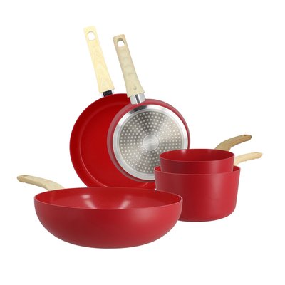 Batterie de cuisine 5 pièces en aluminium, COLORAMA MENASTYL