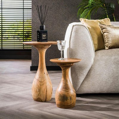 Table d'appoint organique en bois d'acacia (lot de 2) MELBOURNE PIER IMPORT