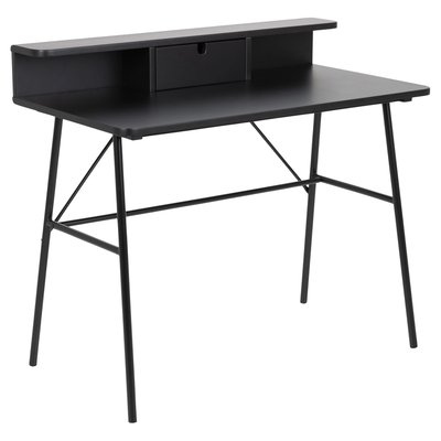 Bureau 1 tiroir et tablette de rangement en MDF et Métal TOILINUX
