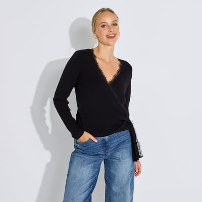 Pull cache-cœur ajouré GRAIN DE MALICE