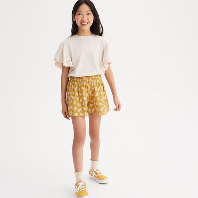 Шорты с принтом из газовой хлопчатобумажной ткани LA REDOUTE COLLECTIONS