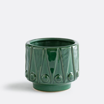 Cache-pot en céramique reliéfée, diamètre 15 cm, KYRIA LA REDOUTE INTERIEURS