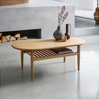 Table basse moderne en chêne clair DERBY PIER IMPORT