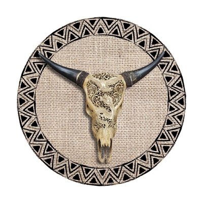 Tableau sur verre synthétique Tête de Buffle rond CEANOTHE