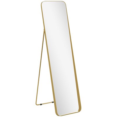 Miroir sur pied design métal doré dim. 40 x 160 cm HOMCOM