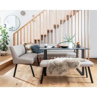 Table de repas rectangulaire 135 cm en céramique gris foncé style contemporain TORONTO PIER IMPORT