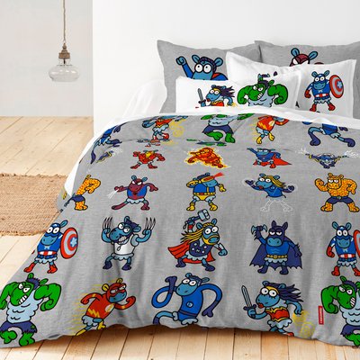 Housse de couette en coton SUPER HEROES KUKUXUMUSU